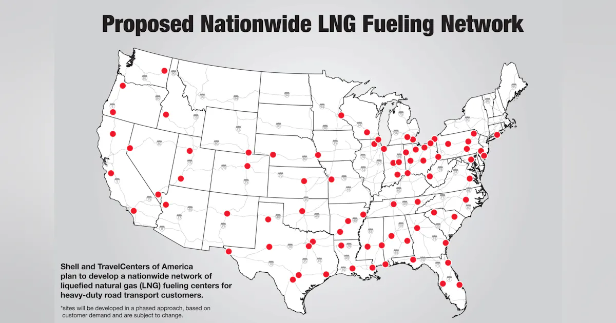 Us Shell Map Shell and TA to build national LNG fueling network | FleetOwner