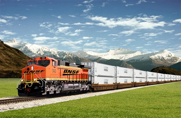 Refrigeratedtransporter 1192 Bnsf Train Hauling Cold Train Cars