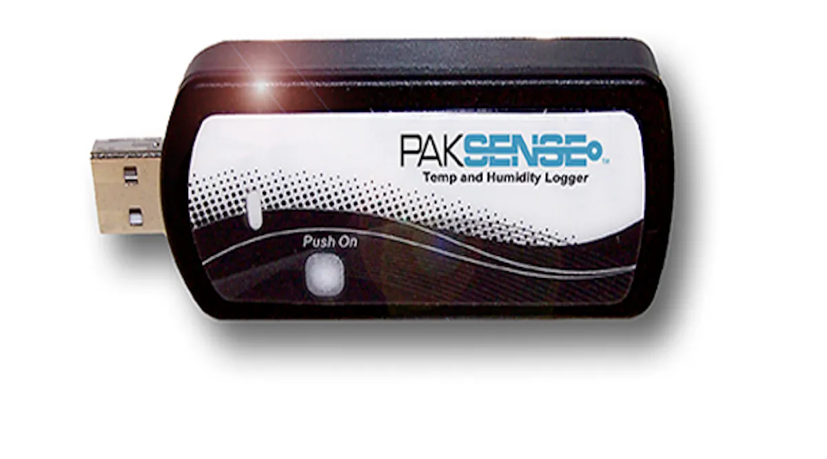 Paksense Pallet PakSense’s compact reusable logger records temperature, humidity ...