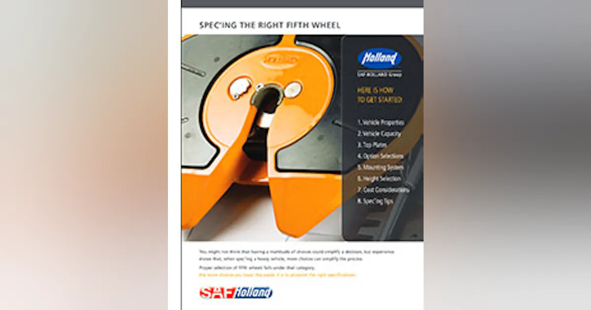 Spec'ing the Right Fifth Wheel (white paper) | FleetOwner