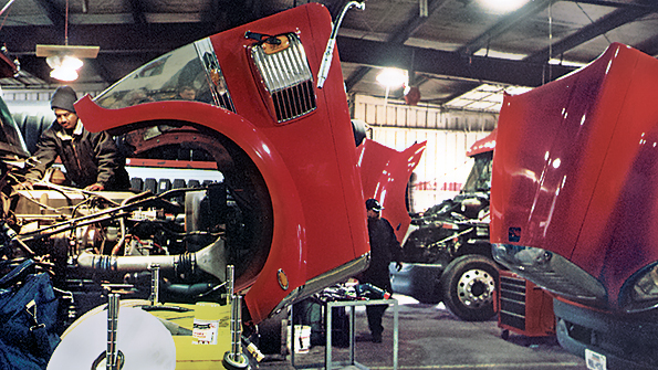 Refrigeratedtransporter 2024 Maintenance Shop Red Truck Open Hood