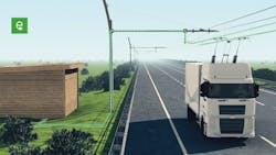 The catenary infrastructure will be installed on the North and Southbound sections of Alameda Street where it intersects with Sepulveda Boulevard in Carson CA Up to four trucks will be running in the demonstration attaching to the eHighway via a current collector mounted on the top of the cab Photo Siemens The catenary infrastructure will be installed on the North and Southbound sections of Alameda Street where it intersects with Sepulveda Boulevard in Carson CA Up to four trucks will be running in the demonstration attaching to the eHighway via a current collector mounted on the top of the cab Photo Siemens