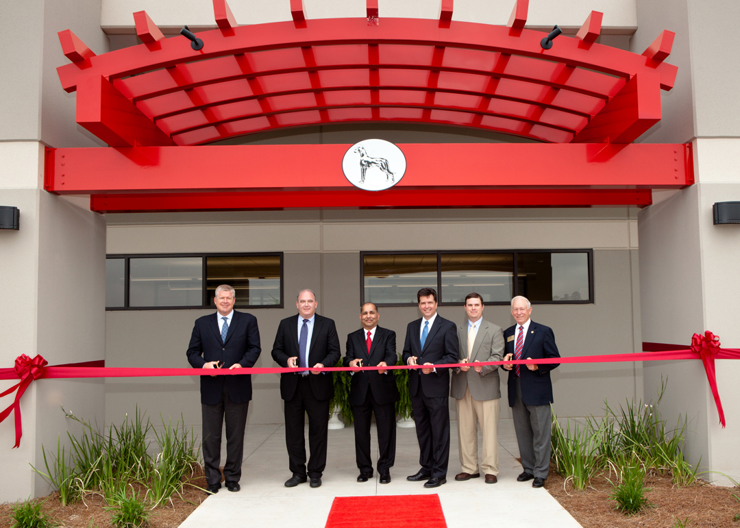 Great Dane execs and local leaders cut the ribbon on new reefer trailer plant in Statesboro GA