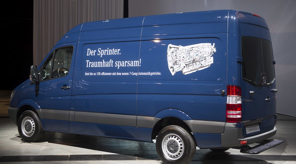 New for the Mercedes-Benz Sprinter on display at the IAA preview event is an optional &apos;7G-Tronic&apos; automatic transmission. It features fully electronic control tuned to the specific requirements of vans.