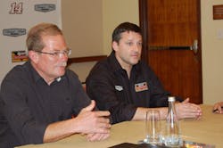 WM quotRustyquot Rush and Tony Stewart discuss the partnership between Rush Enterprises and the StewartHaas Racing SHR NASCAR Sprint Cup Series team at a press conference during the 2013 Rush Technician Skills Rodeo WM quotRustyquot Rush and Tony Stewart discuss the partnership between Rush Enterprises and the StewartHaas Racing SHR NASCAR Sprint Cup Series team at a press conference during the 2013 Rush Technician Skills Rodeo