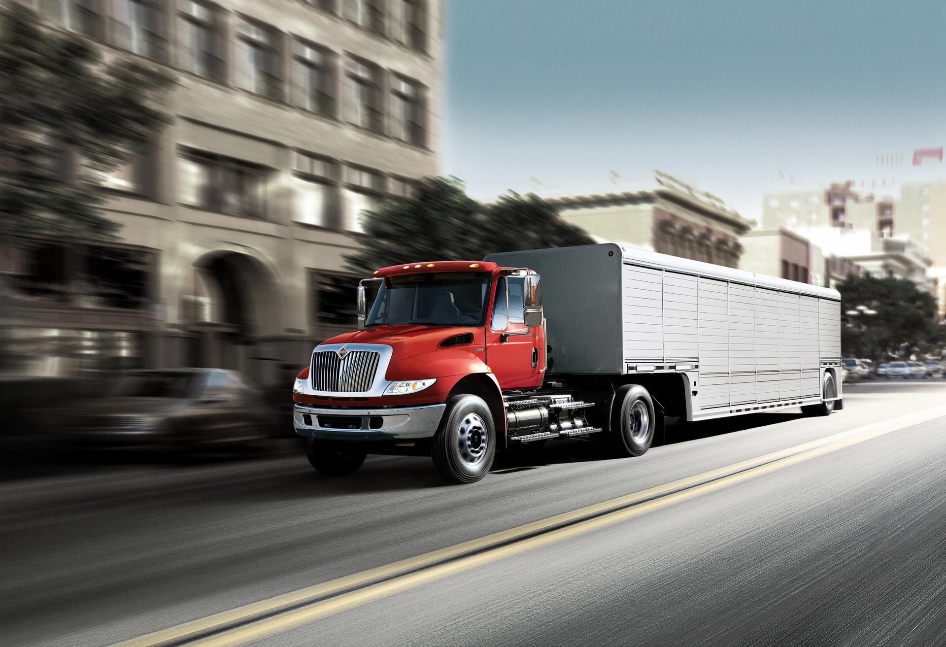 The mediumduty International DuraStar is among the truck models built by Navistar that are now available with SCRequipped Cummins diesel engines