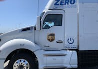 The Kenworth T680 hydrogen fuel cell truck at the Port of Los Angeles on April 22.