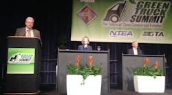 Doyle Sumrall, NTEA managing director, (left) addresing Green Truck Summit