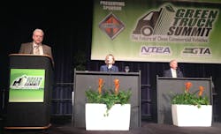 Doyle Sumrall NTEA managing director left addresing Green Truck Summit Doyle Sumrall NTEA managing director left addresing Green Truck Summit