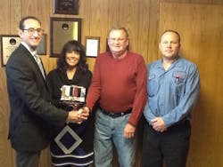 DampS Truck Center was honored as North American Dealer of the Year by Mitsubishi Fuso Truck of America From left Todd Bloom MFTA CEO Michele Royals sales manager Don Schure dealer principal and Don Schure Jr service manager at DampS DampS Truck Center was honored as North American Dealer of the Year by Mitsubishi Fuso Truck of America From left Todd Bloom MFTA CEO Michele Royals sales manager Don Schure dealer principal and Don Schure Jr service manager at DampS