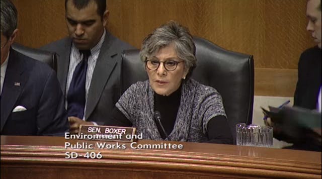 Sen. Barbara Boxer (D-Calif.), who chairs the Environment and Public Works Committee, emphasized the importance of the bill&rsquo;s six-year term. &ldquo;A short-term extension bill only extends the uncertainty,&rdquo; she said during the committee&rsquo;s May 15 consideration of S. 2322.