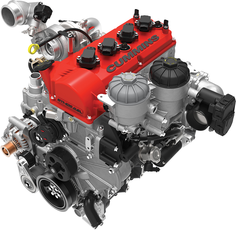 The Cummins 28L ETHOS engine was developed specifically to run on E85 which the engine maker describes as a ldquocleanburning blendrdquo of 85 ethanol and 15 gasoline