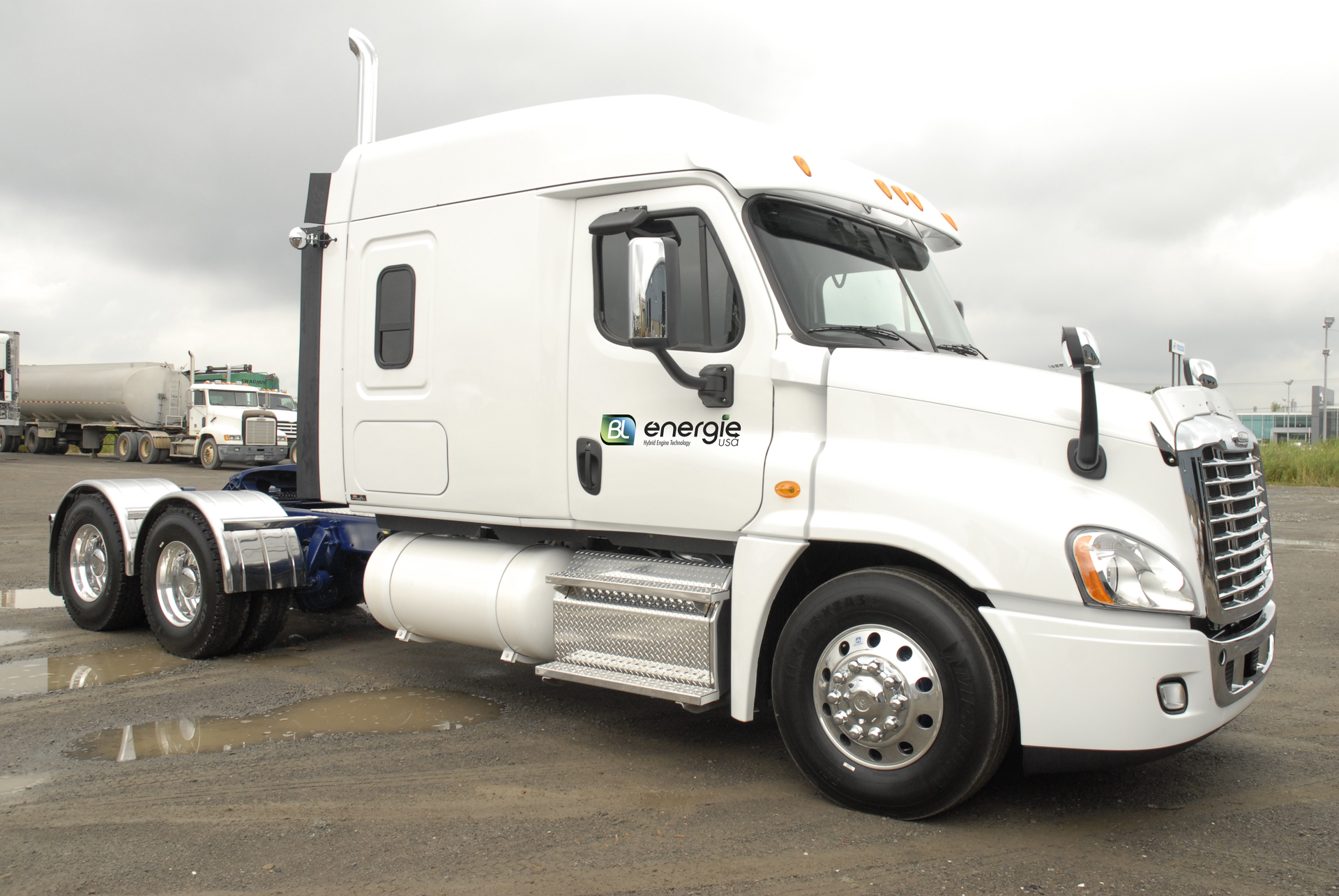 A joint venture of BL Energie Inc and Blossman Services Inc is developing dualfuel ldquodieseldisplacementrdquo retrofit systems that are projected to provide fuel cost savings of up to 20 to existing Class 7 amp 8 onhighway trucks