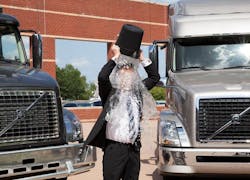 Goumlran Nyberg Volvo Trucks39 president of North American Sales amp Marketingcompleting the ALS Ice Bucket Challenge outside the truck builder39s Greensboro NC headquarters Goumlran Nyberg Volvo Trucks39 president of North American Sales amp Marketingcompleting the ALS Ice Bucket Challenge outside the truck builder39s Greensboro NC headquarters