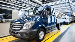 Current-model Sprinter rolling off the line at Mercedes-Benz plant in Ludwigsfelde, Germany