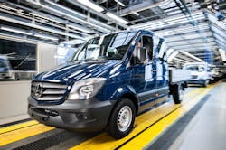 Currentmodel Sprinter rolling off the line at MercedesBenz plant in Ludwigsfelde Germany Currentmodel Sprinter rolling off the line at MercedesBenz plant in Ludwigsfelde Germany
