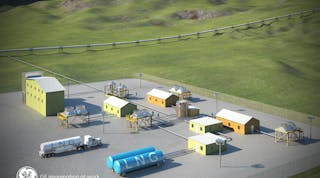 Generl Electric&apos;s rendering of &apos;mico&apos; site for producing LNG fuel for long-haul trucks