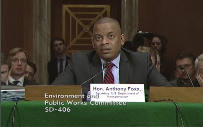DOT Secretary Anthony Foxx testifying before Congress yesterday