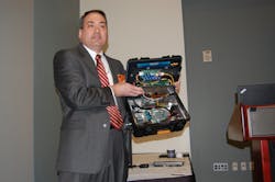 Eric Bauer iGlobal39s president showing off the innard39s of his company39s MDT device Eric Bauer iGlobal39s president showing off the innard39s of his company39s MDT device