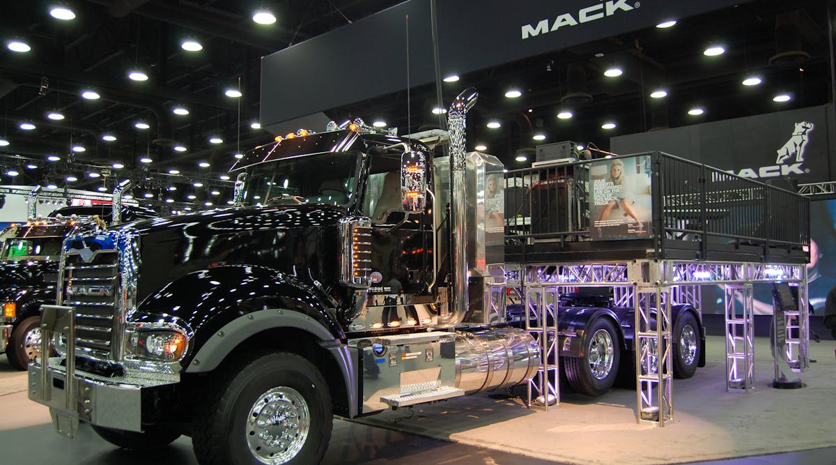 A Mack Titan tractor on display at the 2014 Mid America Trucking Show.