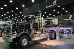 A Mack Titan tractor on display at the 2014 Mid America Trucking Show A Mack Titan tractor on display at the 2014 Mid America Trucking Show
