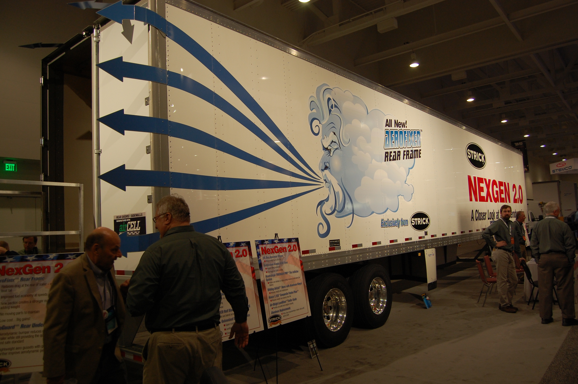 A view of Strick39s NexGen 20 aerodynamic dry van trailer package at the 2015 TMC show