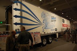 A view of Strick39s NexGen 20 aerodynamic dry van trailer package at the 2015 TMC show A view of Strick39s NexGen 20 aerodynamic dry van trailer package at the 2015 TMC show