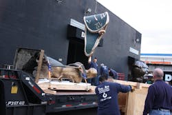 DunRite movers load structures to be installed in the Salvador Dali exhibit at the Time Warner Center in New York DunRite movers load structures to be installed in the Salvador Dali exhibit at the Time Warner Center in New York
