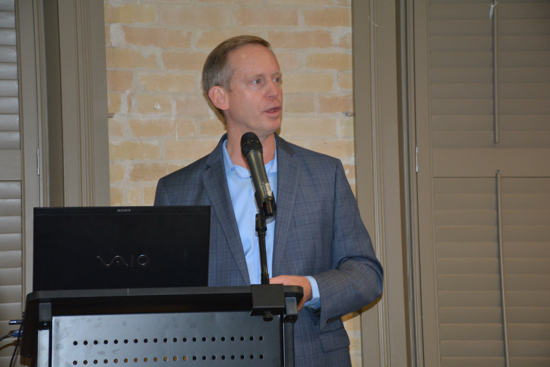 Brock Ackerman president of refrigerated food carrier KampB Transportation lauds MTIS by PSI for its costsavings and safety benefits during the annual Fleet Technology Event in San Antonio