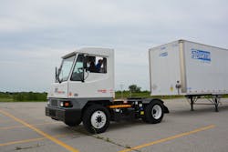A trucking industry journalist backs up a Kalmar Ottawa T2 terminal tractor into a trailer during the company39s 2015 Ride and Drive event A trucking industry journalist backs up a Kalmar Ottawa T2 terminal tractor into a trailer during the company39s 2015 Ride and Drive event