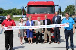 Celebrating the grand opening of a new public CNG station in Des Moines are from left Marshall Kraft Ruan transportation director of operations Stephanie Weisenbach Iowa Clean Cities Coalition coordinator Christine Hensley Des Moines mayor protem Ralph Arthur Ruan president of dedicated contract carriage Bryan Nudelbacher US Gain business development manager Jay Byers Greater Des Moines Partnership CEO Steve Larsen Ruan director of procurement and fuel Celebrating the grand opening of a new public CNG station in Des Moines are from left Marshall Kraft Ruan transportation director of operations Stephanie Weisenbach Iowa Clean Cities Coalition coordinator Christine Hensley Des Moines mayor protem Ralph Arthur Ruan president of dedicated contract carriage Bryan Nudelbacher US Gain business development manager Jay Byers Greater Des Moines Partnership CEO Steve Larsen Ruan director of procurement and fuel