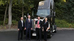 Left to right, Ray Lehrman, fleet supervisor &mdash; UPS Seattle; Preston Feight, Kenworth General Manager and PACCAR Vice President; Robert Filosa, UPS West Region Automotive Coordinator in Anaheim, Calif.; and Katie Guest, Sales Representative for MHC Kenworth-Atlanta who works on the UPS account.