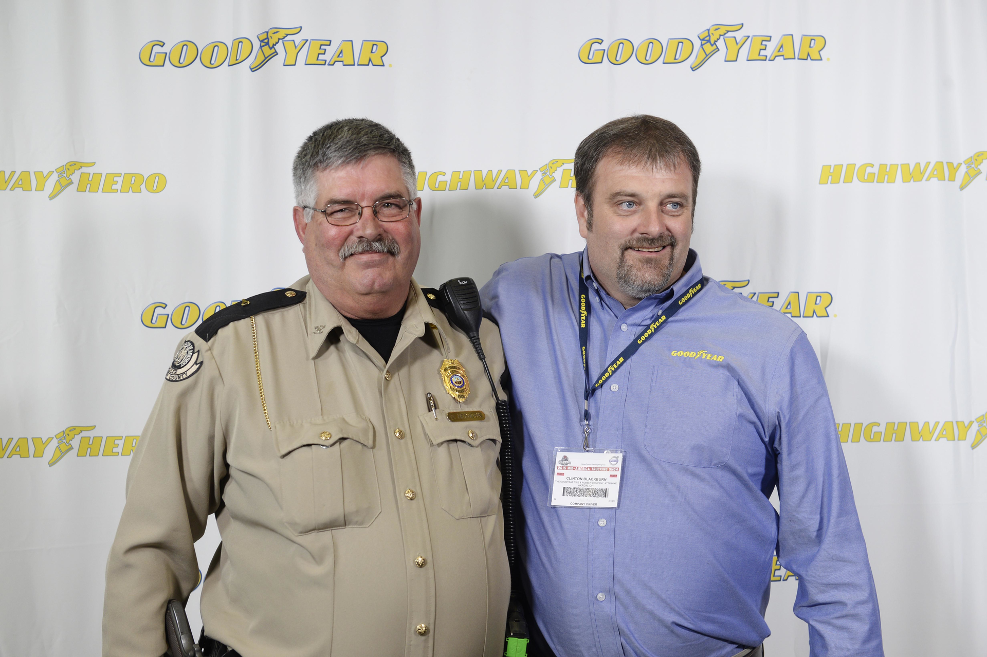 Highway Hero Award recipient Clinton Blackburn right with the man he rescued Darrell Herndon