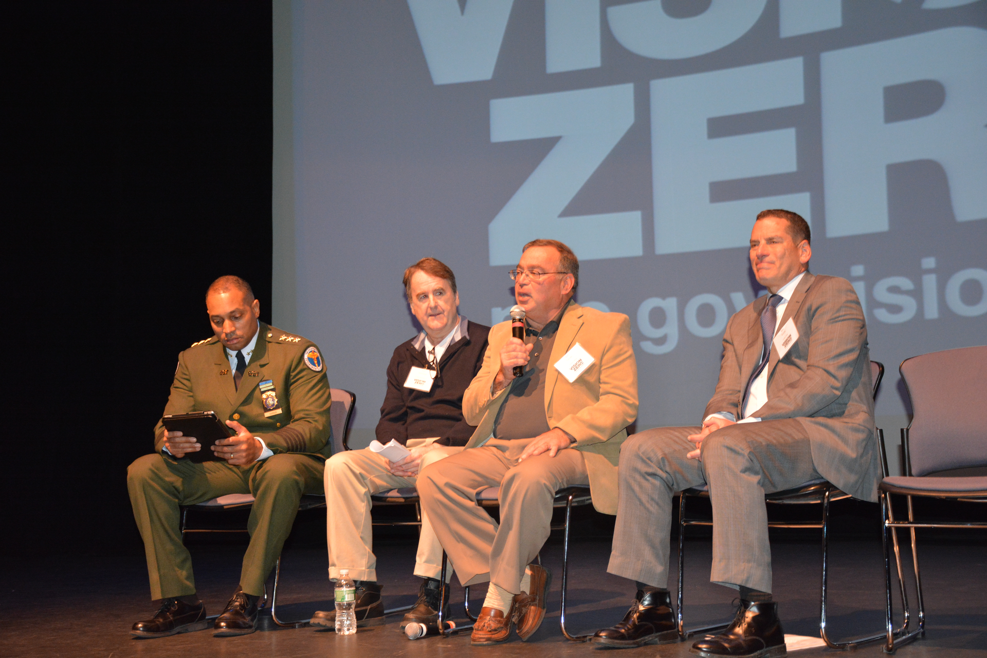 From left Stephen Harbin chief of safety for New York City39s Department of Sanitation John McDonagh recognized safe taxi driver with 55 Stan Operating Co Ken Levine corporate safety director at Action Carting and Neal Kalish president of AmbuTrans discuss fleet best practices in safety during the Nov 5 Vision Zero Safety Forum in Queens NY