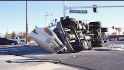 A still from an FMCSA law enforcement training video on traffic enforcement for large trucks and buses A still from an FMCSA law enforcement training video on traffic enforcement for large trucks and buses