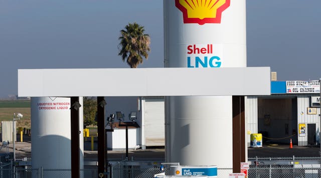 Shell&apos;s new LNG truck fueling station in Santa Nella, CA.