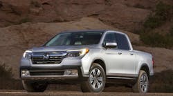 The new 2017 Honda Ridgeline will offer both front-wheel and all-wheel drive options. (Photo courtesy of Honda)