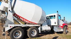 The Kenworth T880 Mixer at Eaton Proving Grounds on Wednesday, Nov. 4. Eaton automated manual technology made it a cinch to drive up and down very steep grades on a dirt road course. (Photo by Aaron Marsh)