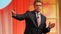 Touching on the U.S. Constitution as a framework for interstate competition but also a limiter of federal powers &mdash; thus mixing political and business talk &mdash; former Texas Gov. Rick Perry contended the United States has gotten &apos;a fairly far distance&apos; from the roadmap the Constitution spells out.