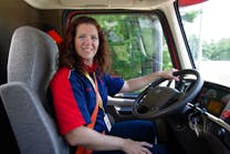 Leah Evans, a driver for Saia LTL Freight, has worked with the company for more than 16 years. She started as a team OTR driver in 1996.