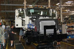 Mack Trucks began a planned layoff of 400 workers last month in response to falling truck demand Photo by Sean KilcarrFleet Owner Mack Trucks began a planned layoff of 400 workers last month in response to falling truck demand Photo by Sean KilcarrFleet Owner