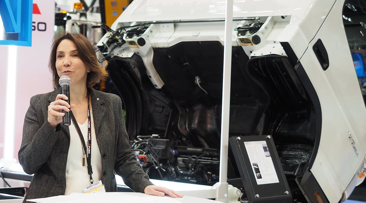 Jecka Glasman, president and CEO of Mitsubishi Fuso Truck of America, Inc., said the company believes moving to trucks like the fully electric medium duty showcased at NTEA&apos;s Work Truck Show &apos;is the future.&apos;