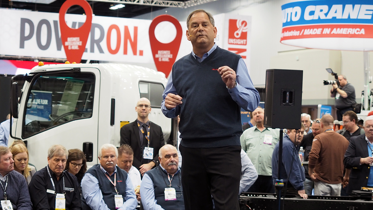 At a large press conference at the 2016 NTEA Work Truck Show Isuzu39s Shaun Skinner talked population and societal trends that the company believes will make conditions very favorable for its new FTR Class 6 truck