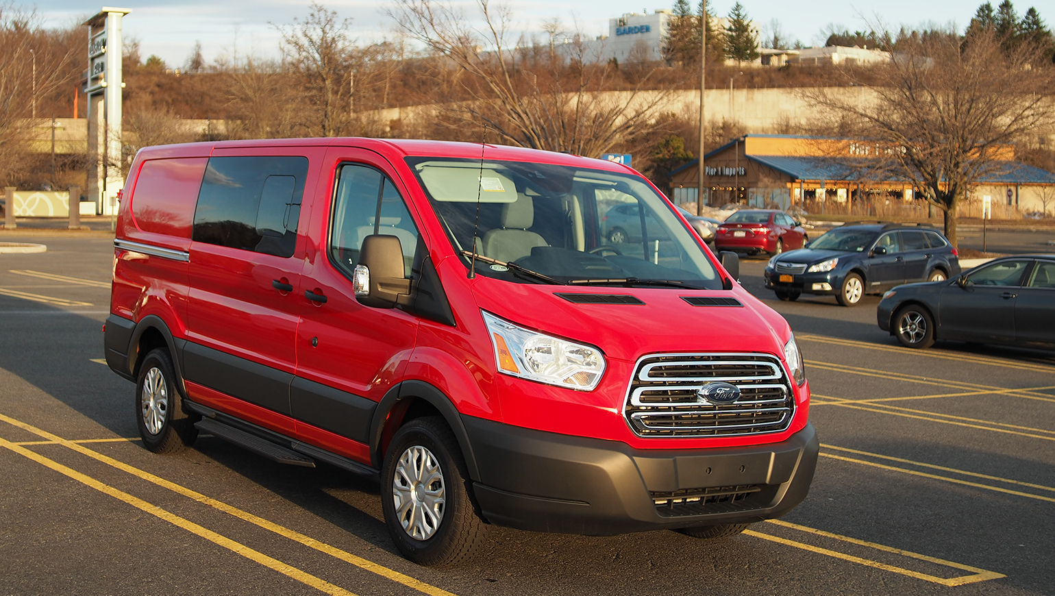 Our test sample a 2016 Ford Transit 150 van with 35L Ecoboost V6 shown here on a trip to Danbury Fair Mall in Danbury CT