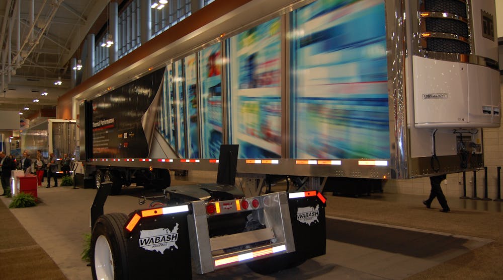 Wabash says new trailer offers 20% better thermal efficiency yet cuts weight by 15%. (Photo by Sean Kilcarr/Fleet Owner)