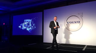 Gӧran Nyberg, president of Volvo Trucks North America, said the addition of &ldquo;crawler gears&rdquo; to the OEM&rsquo;s I-Shift transmission will provide a &ldquo;bang-on opportunity&rdquo; to gain more business from vocational segments. (Photo by Sean Kilcarr/Fleet Owner)