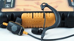 The ToughTested Safe Driving Mono Earbud is a wired phone earpiece with noise reduction and several features like Kevlar reinforcement and dust/moisture resistance designed to help it stand up to harsher environments.