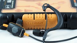 The ToughTested Safe Driving Mono Earbud is a wired phone earpiece with noise reduction and several features like Kevlar reinforcement and dustmoisture resistance designed to help it stand up to harsher environments The ToughTested Safe Driving Mono Earbud is a wired phone earpiece with noise reduction and several features like Kevlar reinforcement and dustmoisture resistance designed to help it stand up to harsher environments