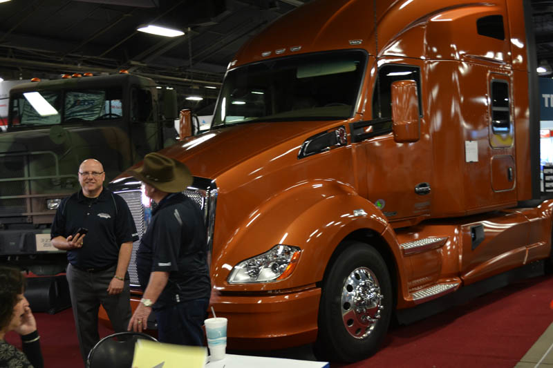 A Kenworth T680 on display here at the FASTPORT booth at MATS will be awarded to a deserving recent military veteran and new trucker through the Transition Trucking Driving for Excellence Award Photo Kevin Jones Fleet Owner