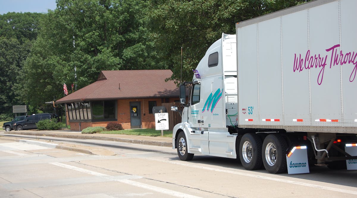 The average weigh station pull-in costs truckers $9.26 in terms of lost productive time, analysis by Drivewyze determined. (Photo by Sean Kilcarr)